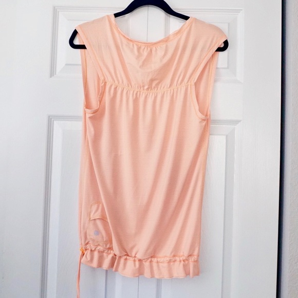 Lululemon Orange Striped Drawstring Ruffle Waist - Picture 4 of 6